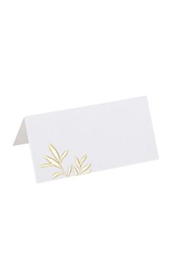  Paikkakortit - Valkoinen kultalehdillä, 10kpl