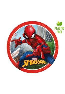  Pahvilautaset - Spiderman Crime Fighter, 23cm, 8kpl