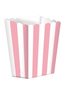  Pienet Popcorn-rasiat - Vaaleanpunainen/raidallinen, 5kpl