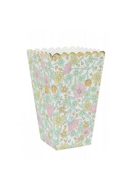  Pienet Popcorn-rasiat Kultareunalla, Kukkakuvio, 8kpl