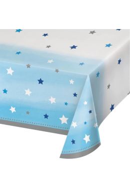 Muovinen pöytäliina - Siniset tähdet, 137x259cm