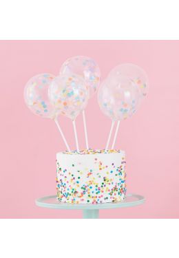 Kakkukoriste - pastelliset konfetti-ilmapallot
