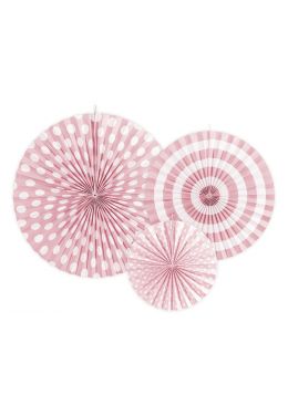  Paperiviuhkat - Vaaleanpunaiset, 3kpl