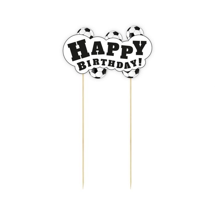  Kakkukoriste - Happy Birthday, Jalkapallo, 13cm