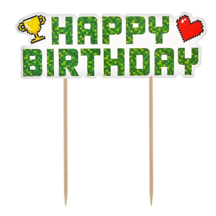 Kakkukoriste - Happy Birthday, Game On, 14cm