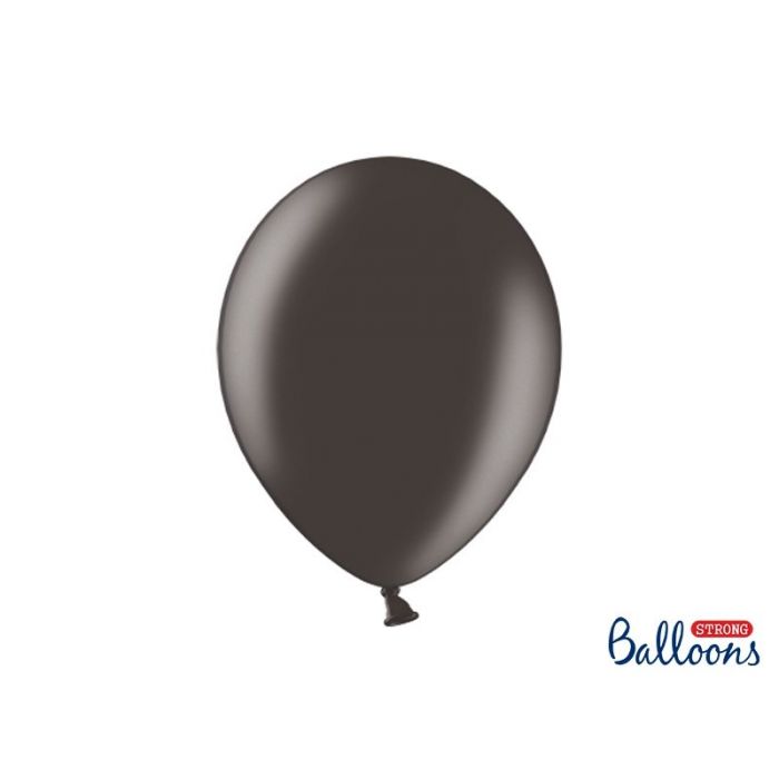  Metallinhohtoiset mustat ilmapallot - 30cm, 10kpl