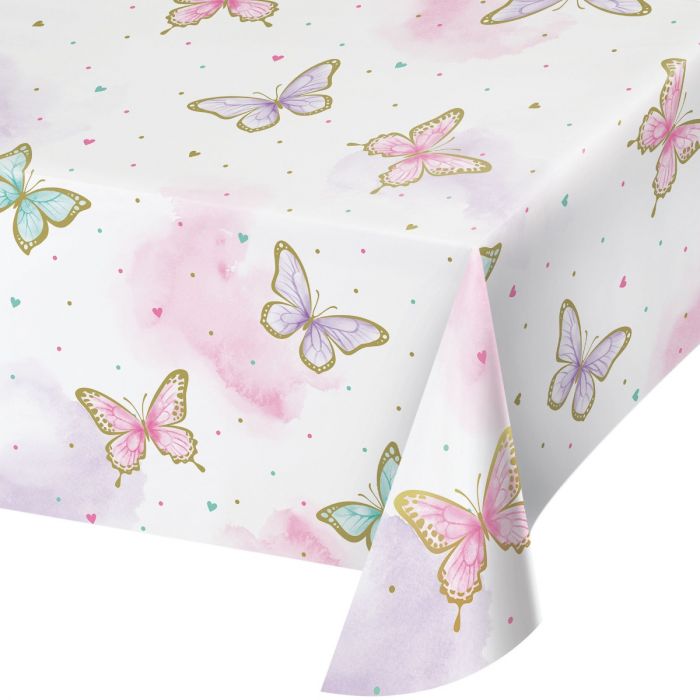  Paperinen pöytäliina - Lentävät perhoset, 137x259cm