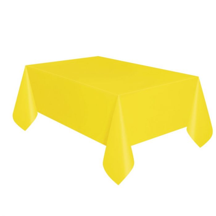  Pöytäliina muovi - Kirkkaan keltainen, 137x274cm