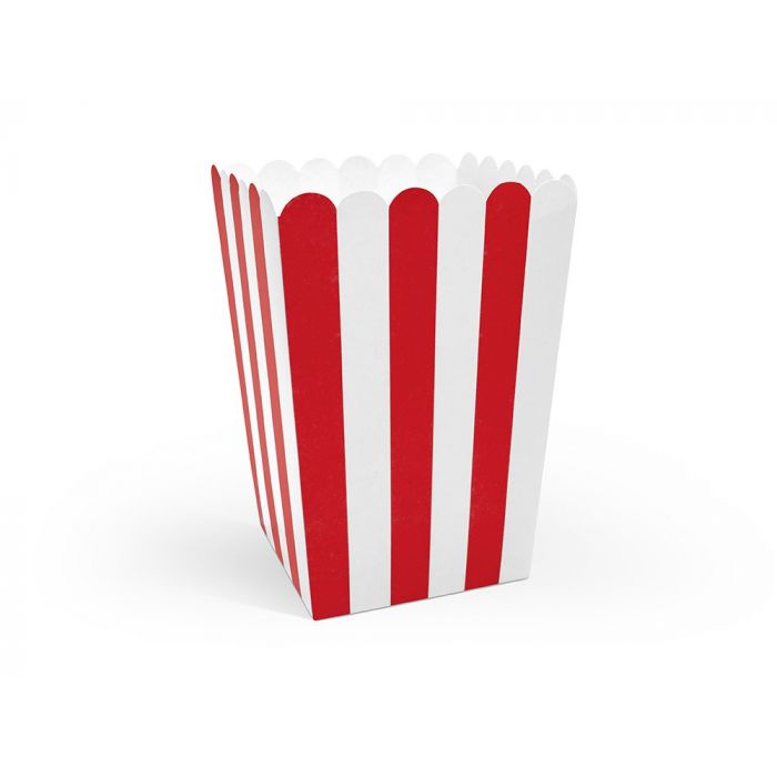  Popcorn-rasiat Puna-valkoinen, 6kpl