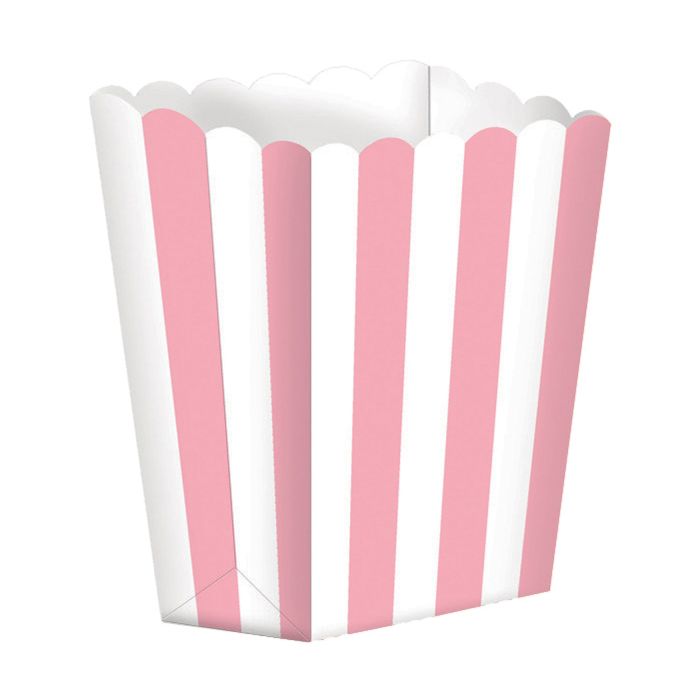  Pienet Popcorn-rasiat - Vaaleanpunainen/raidallinen, 5kpl