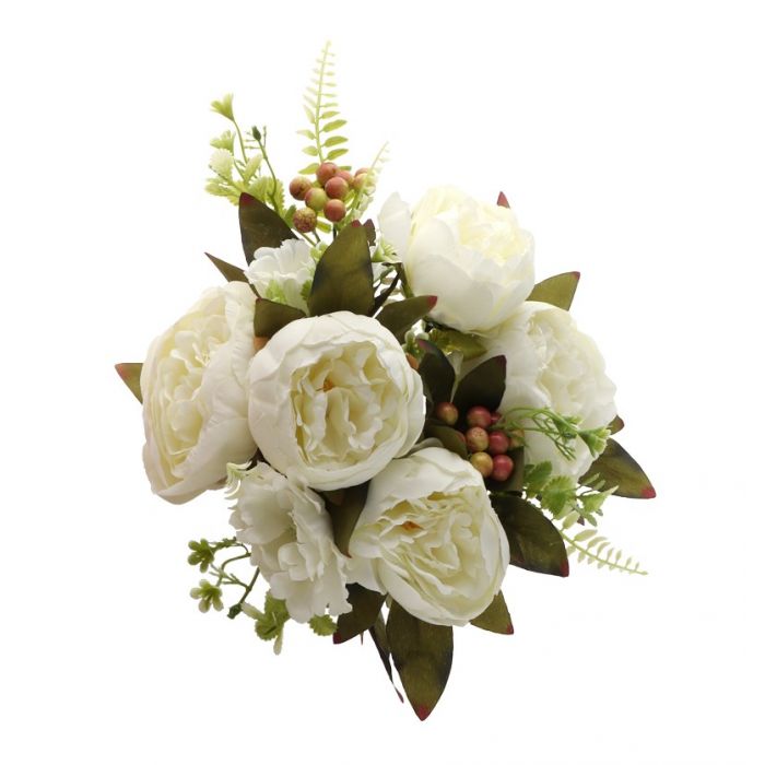  Kukkakimppu - Valkoiset pionit, 43cm